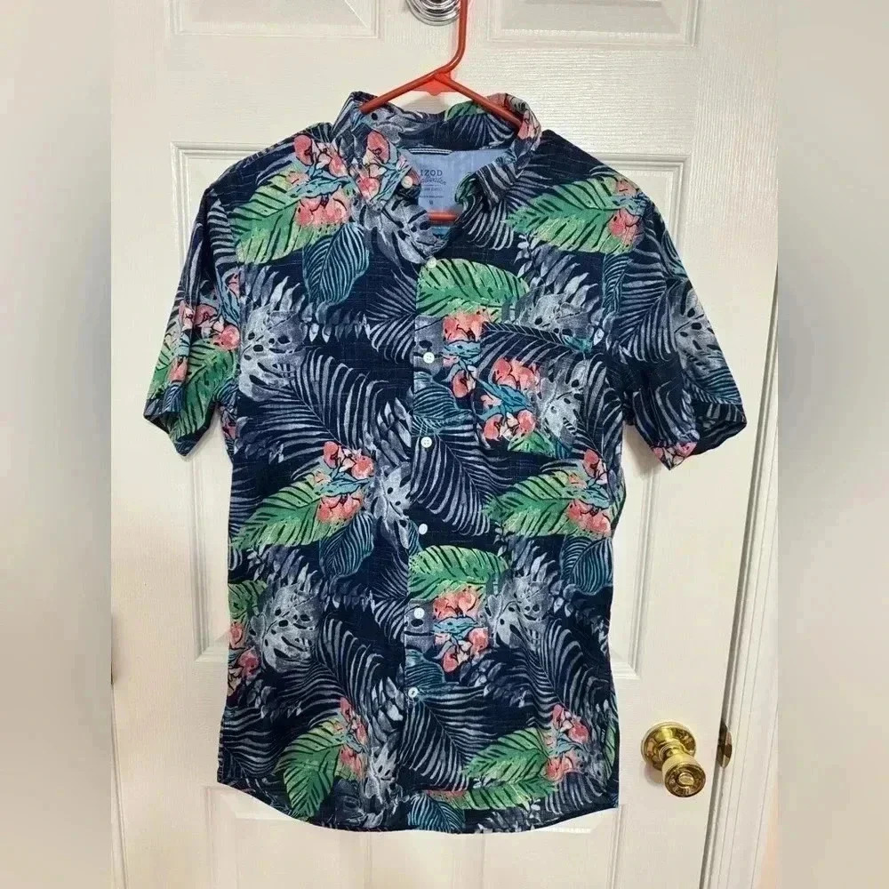 IZOD Hawaiian shirt Saltwater Relaxed Classic Size M